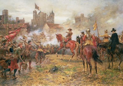 Cromwell at the Storming of Basing House by Ernest Crofts