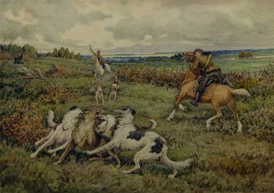 Hunting with Borzois by Ernest Ernestovich Lissner