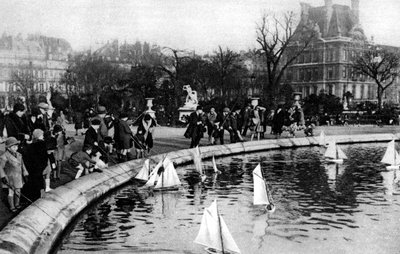 Toy Boats at the Tuileries Gardens, Paris by Ernest Flammarion