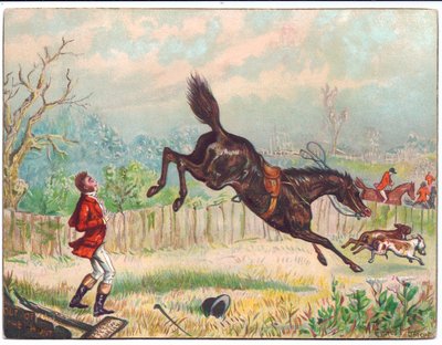 Fox Hunt with a Lone Horse Galloping Away, c.1880 by Ernest Henry Griset