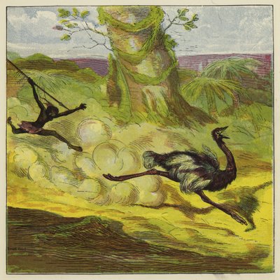 Man Hunting an Ostrich by Ernest Henry Griset