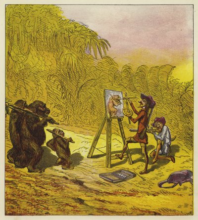 The Brothers Bold Encounter a Family of Gorillas by Ernest Henry Griset