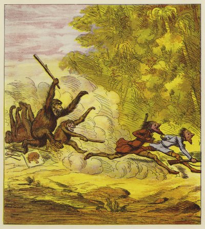 The Brothers Bold Pursued by Angry Gorillas by Ernest Henry Griset