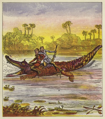 The Brothers Bold Travelling on the Nile by Crocodile by Ernest Henry Griset
