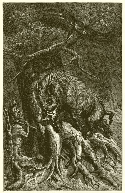 The Fox and the Boar by Ernest Henry Griset