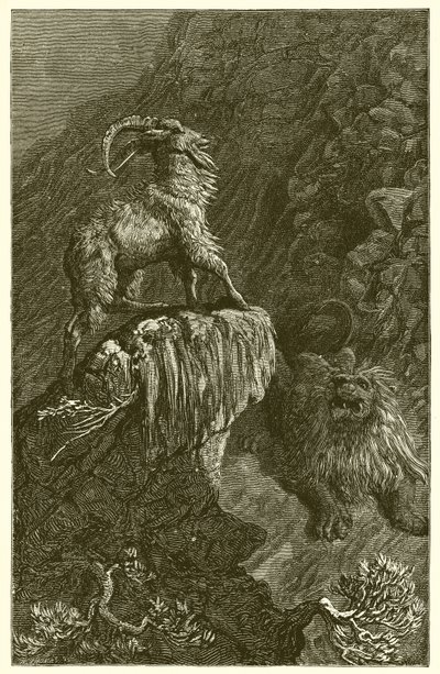 The Goat and the Lion by Ernest Henry Griset