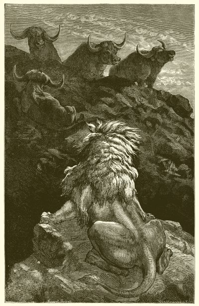 The Lion and the Four Bulls by Ernest Henry Griset