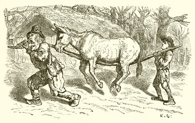 The Old Man, His Son, and the Ass by Ernest Henry Griset