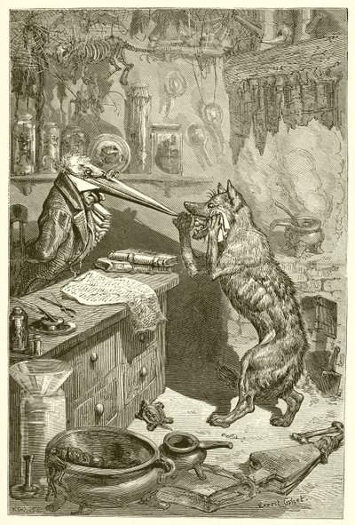 The Wolf and the Crane by Ernest Henry Griset