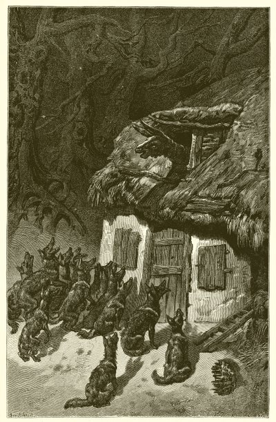 The Wolves and the Sick Ass by Ernest Henry Griset