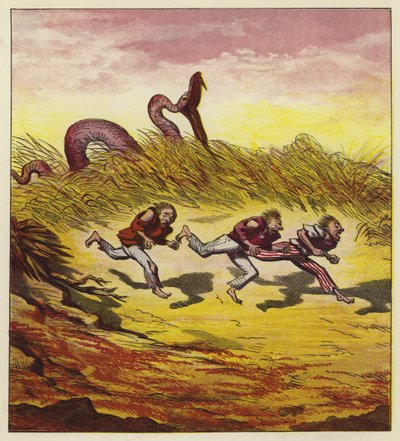 The Three Mariners Fleeing a Giant Snake by Ernest Henry Griset