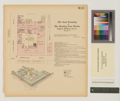 Plan for Reading Iron Works, Scott Foundry, Pennsylvania, September 1875 by Ernest Hexamer