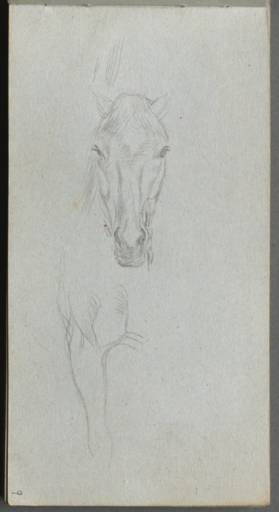 Sketchbook, page 09: Study of a Horse by Jean Louis Ernest Meissonier