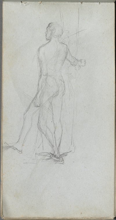 Sketchbook, page 60: Nude Male Study by Ernest Meissonier