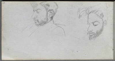 Sketchbook, Page 65: Study of Faces in Profile by Jean Louis Ernest Meissonier