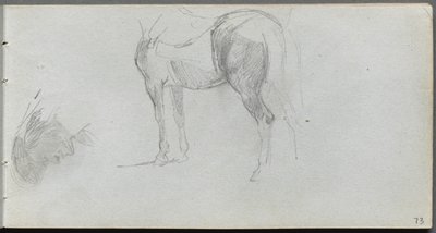 Sketchbook, Page 73: Study of a Horse, Profile by Jean Louis Ernest Meissonier