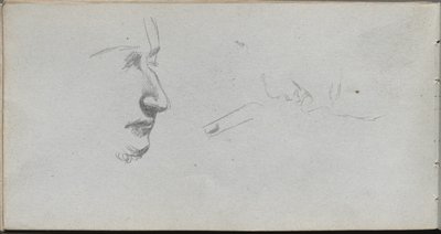 Sketchbook, page 80: Study of Faces by Ernest Meissonier