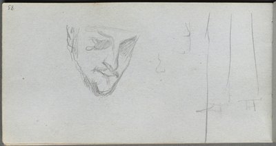 Sketchbook, page 83: Study of a Face, Legs by Jean Louis Ernest Meissonier
