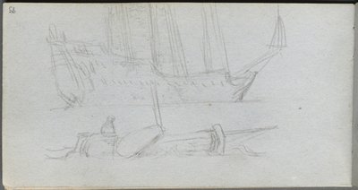 Sketchbook, Page 85: Study of a Ship and Buoy by Jean Louis Ernest Meissonier