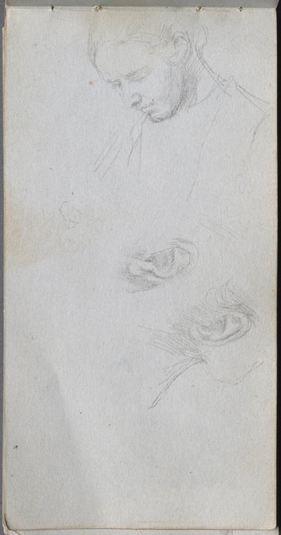 Sketchbook, Page 96: Study of a Face, Ears by Jean Louis Ernest Meissonier