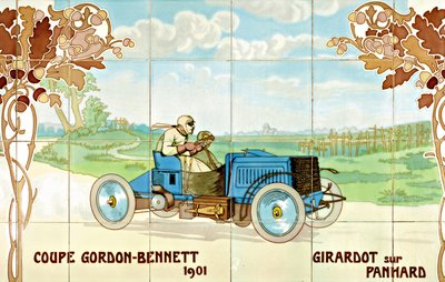 Girardot Driving a Panhard Car in the Gordon Bennet Cup of 1901 by Ernest Montaut