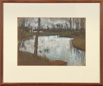 Lille Bridge and West Moat by Ernest Procter
