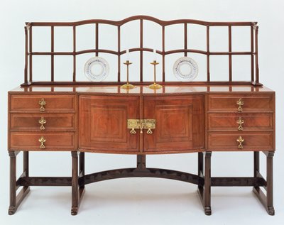 Sideboard with Plate Stand by Ernest William Gimson