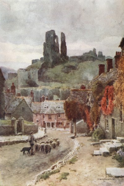 Corfe Castle by Ernest William Haslehust