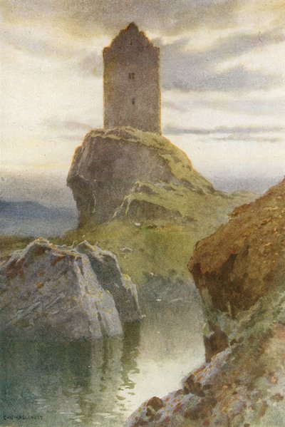 Smailholm Tower by Ernest William Haslehust