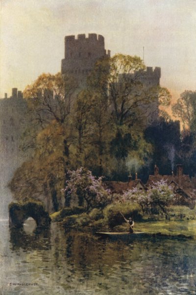 Warwick Castle from the River by Ernest William Haslehust