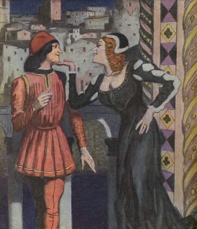 Florentine flirt by Ernst (after) Heilemann