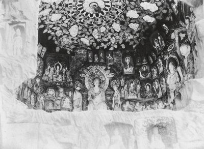 Kuangyuanhien, Tsien fo ai, Szechuan, Chapel in the rocks of the 1000 Buddhas by Ernst Boerschmann