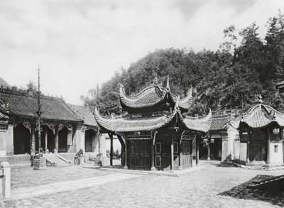 Miao tai tze, Shensi, Main Court of Monastery by Ernst Boerschmann