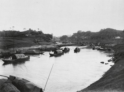 Tzeliutsing, Szechuan, Salt Boats in the Industrial District of the Salt-Wells by Ernst Boerschmann