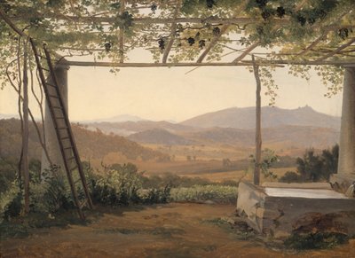 Fountain and Pergola in Italy by Ernst Christian Frederik Petzholdt
