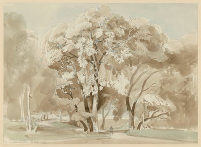 Group of Trees in the Park of Villa Borghese in Rome by Ernst Fries