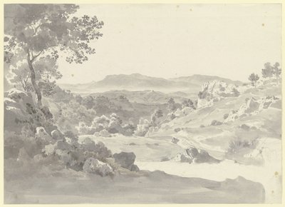 View of Olevano with the Volsci Mountains by Ernst Fries