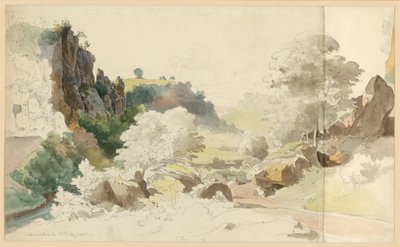 Landscape with Rock Formation and Trees near Civita Castellana by Ernst Fries