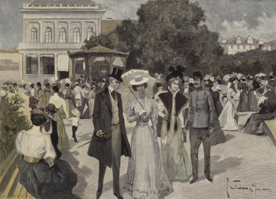 In Front of the Music Pavilion in Franzensbad by Ernst Heilemann