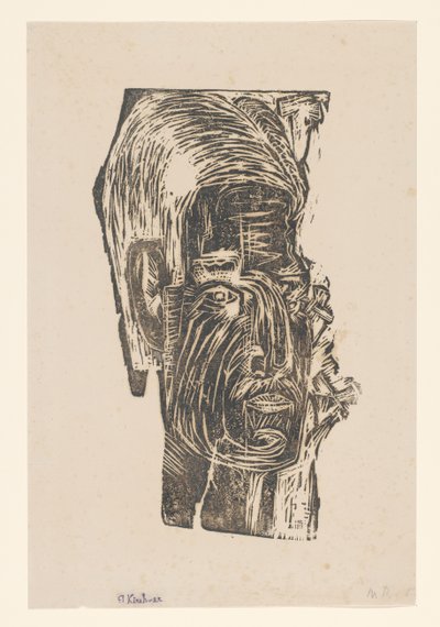 Portrait of an Unknown Man by Ernst Ludwig Kirchner (signed by artist)