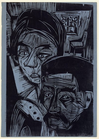 Peasant Couple in the Hut (Andres and Annamargret Müller) by Ernst Ludwig Kirchner