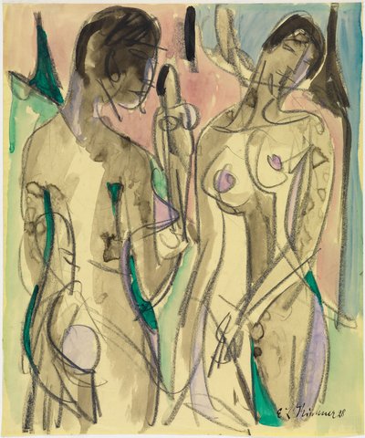 Three Nudes in the Forest by Ernst Ludwig Kirchner