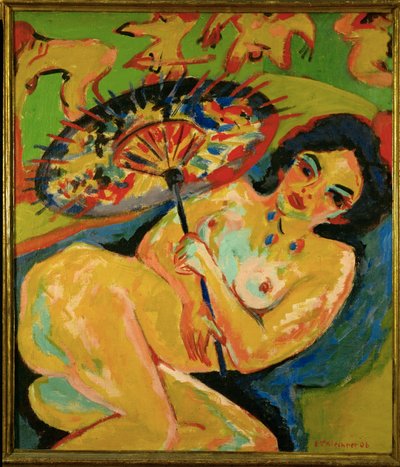 Girl under a Japanese Umbrella by Ernst Ludwig Kirchner