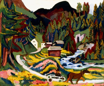 Landscape in Spring, Sertig by Ernst Ludwig Kirchner