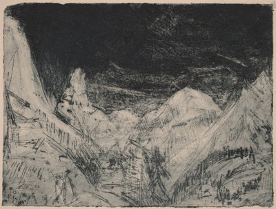 Mountain Landscape with Little Mowers by Ernst Ludwig Kirchner