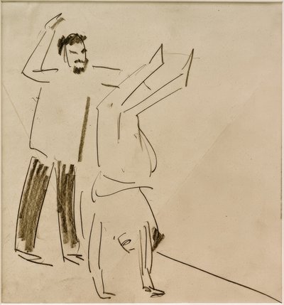 Untitled (Man with Girl in Handstand) by Ernst Ludwig Kirchner