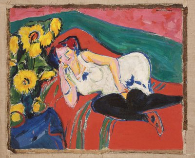 Reclining Woman in a White Chemise by Ernst Ludwig Kirchner
