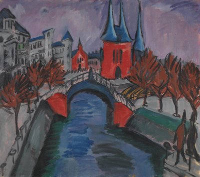Red Elisabethufer, Berlin (Canal with Bridge) by Ernst Ludwig Kirchner