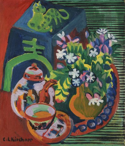 Still Life with Chinese Porcelain by Ernst Ludwig Kirchner