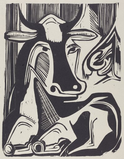 The Large Cow Lying Down by Ernst Ludwig Kirchner